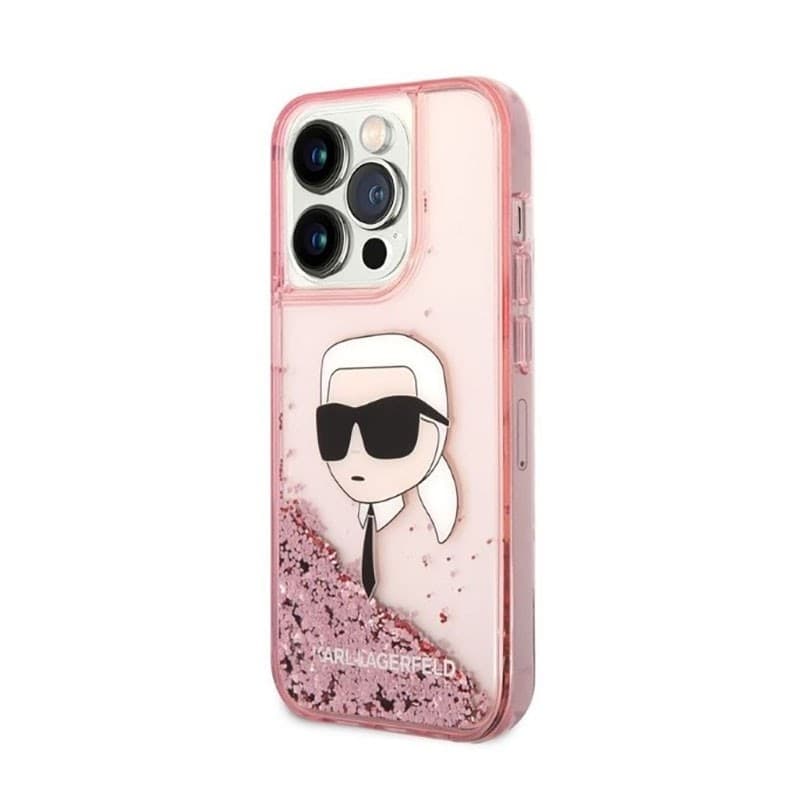 Karl Lagerfeld Liquid Glitter NFT Karl's Head - Case for iPhone 14 Pro Max (Pink) - 10