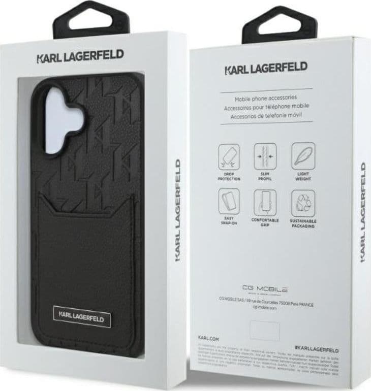 Karl Lagerfeld Cardslots Monogram - Case for iPhone 16 (black) - 8