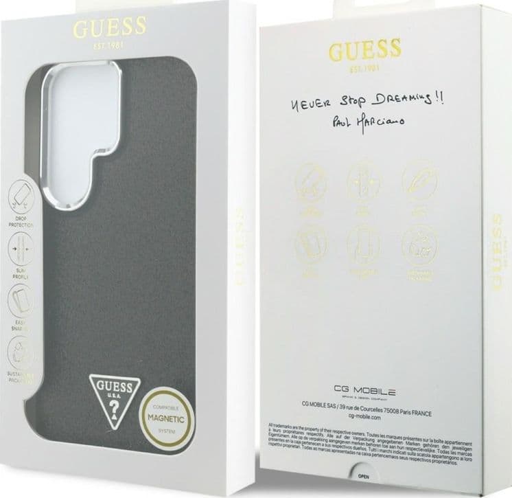 Custodia Guess Fixed Glitter Triangle MagSafe per Samsung Galaxy S26 Ultra (Nero) - 8