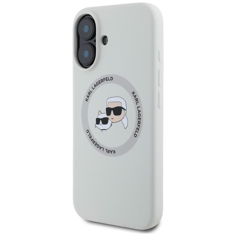 Karl Lagerfeld Silicone Double Heads And Circle MagSafe - Case for iPhone 16 (beige) - 2