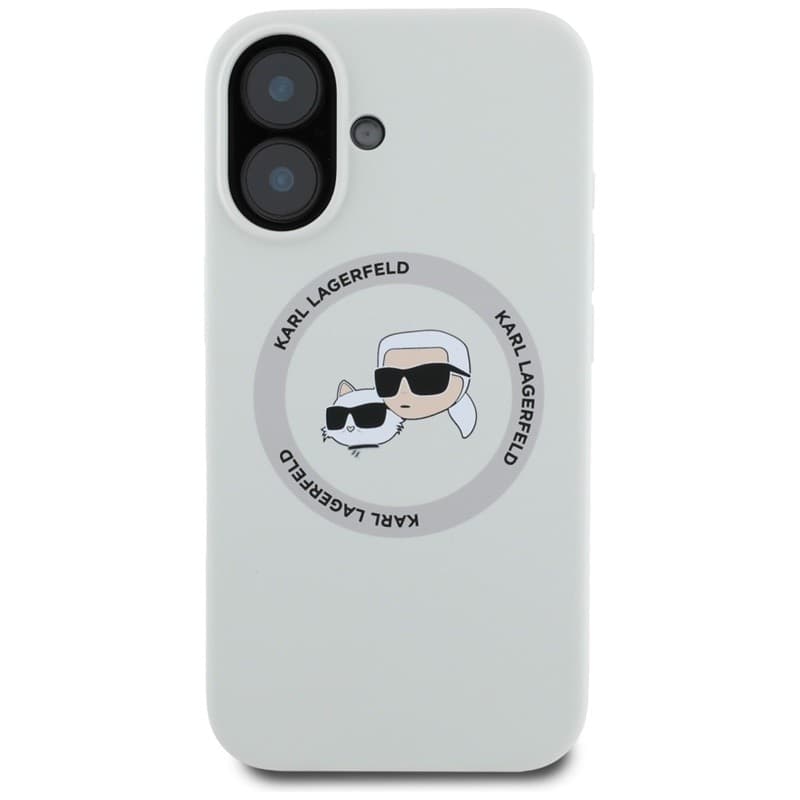Karl Lagerfeld Silicone Double Heads And Circle MagSafe - Case for iPhone 16 (beige) - 3
