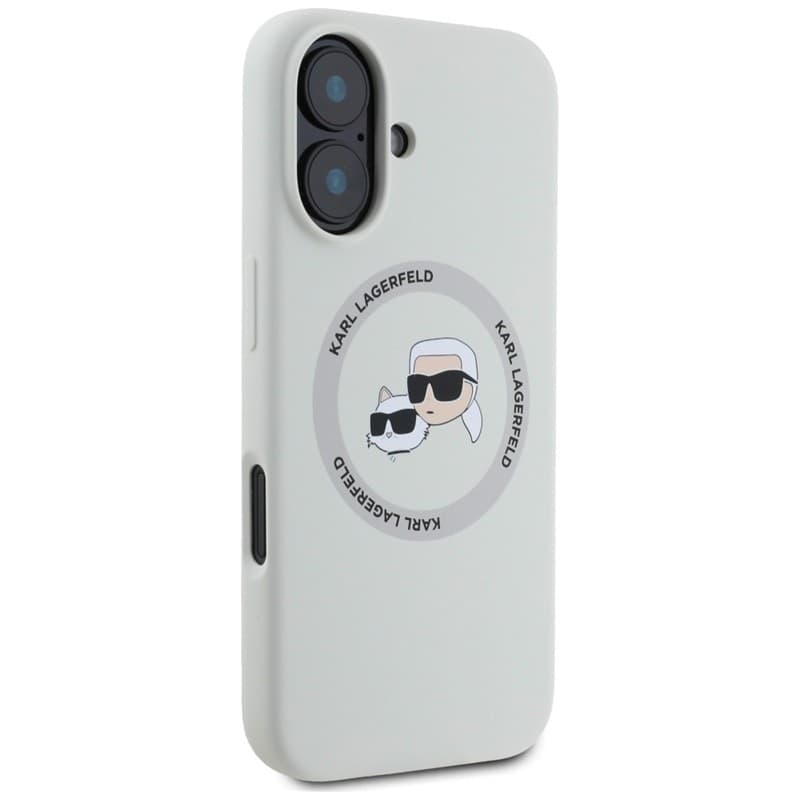 Karl Lagerfeld Silicone Double Heads And Circle MagSafe - Case for iPhone 16 (beige) - 4