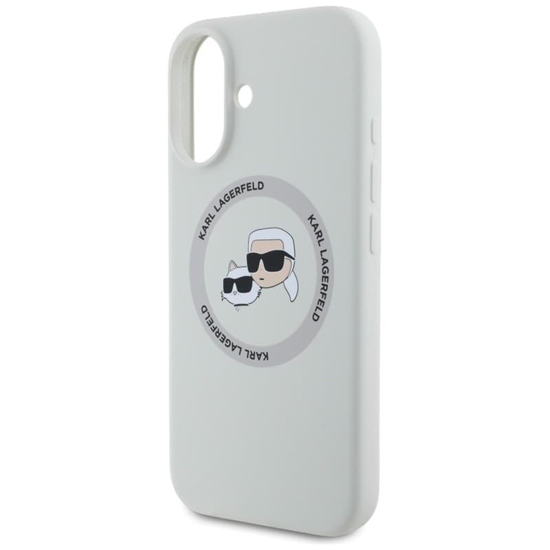 Karl Lagerfeld Silicone Double Heads And Circle MagSafe - Case for iPhone 16 (beige) - 6