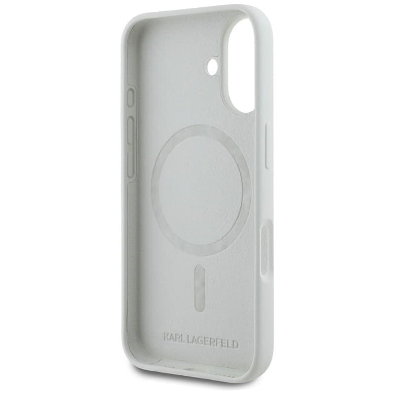 Karl Lagerfeld Silicone Double Heads And Circle MagSafe - Case for iPhone 16 (beige) - 7