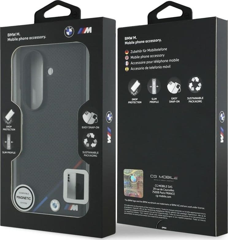 Custodia per Samsung Galaxy Z Fold 8 Ultra (nera) con logo in metallo tricolore traforato BMW M e MagSafe. - 7