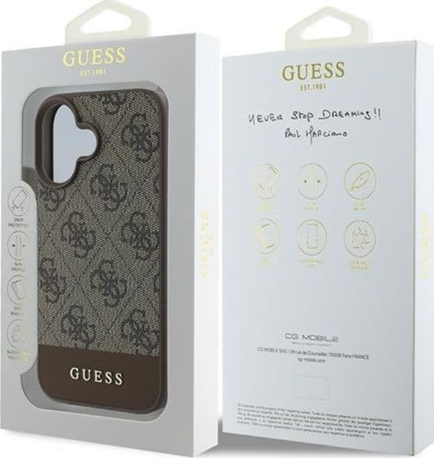 Guess 4G Bottom Stripe - Case for iPhone 16 Plus (brown) - 8