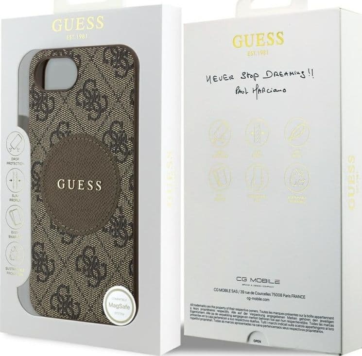 Guess 4G Circle Classic Logo MagSafe - Case for iPhone 16e (brown) - 8