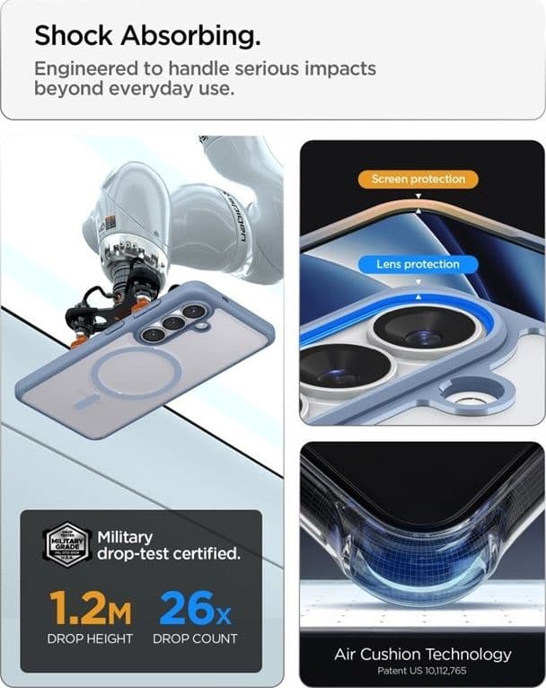 Spigen Ultra Hybrid Mag MagSafe - Custodia per Samsung Galaxy S26+ (blu chiaro) - 10