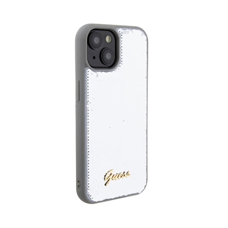 Guess Sequin Script Metal - Case for iPhone 15 (Silver) - 4