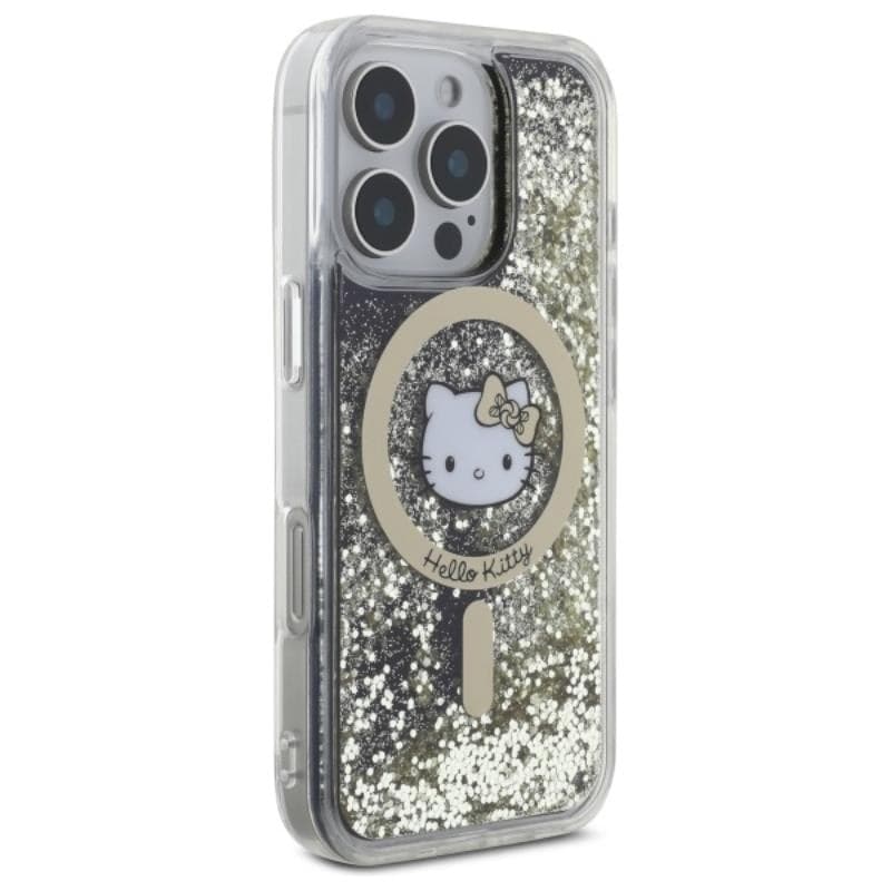 Hello Kitty Liquid Glitter Fever MagSafe - Case for iPhone 16 Pro Max (black/gold) - 4