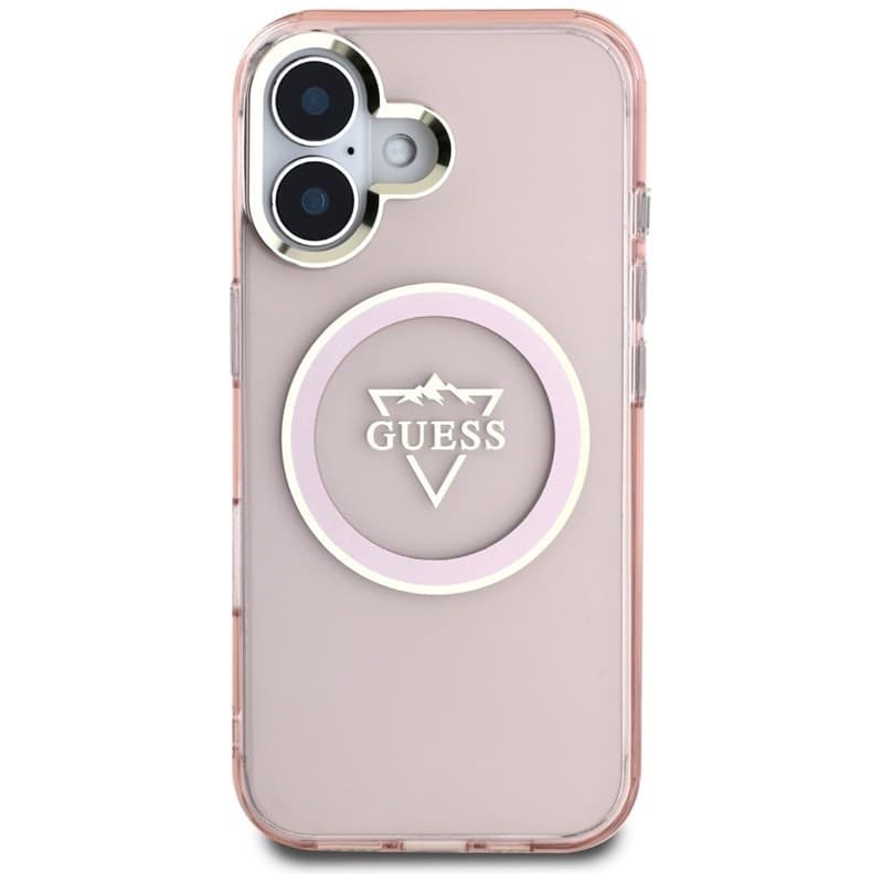 Guess IML Metal Mountain Logo MagSafe - Case for iPhone 16 (pink) - 3