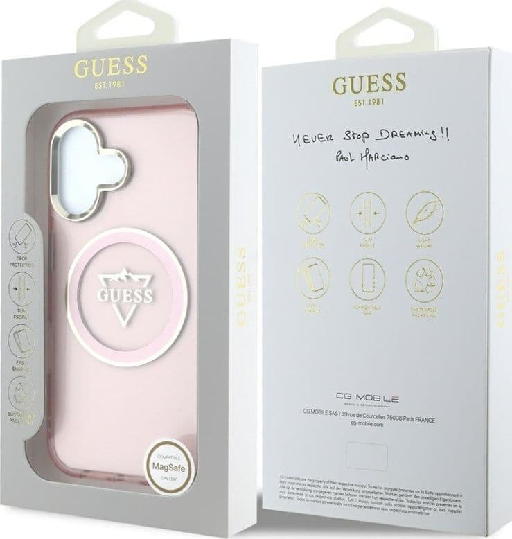 Guess IML Metal Mountain Logo MagSafe - Case for iPhone 16 (pink) - 8