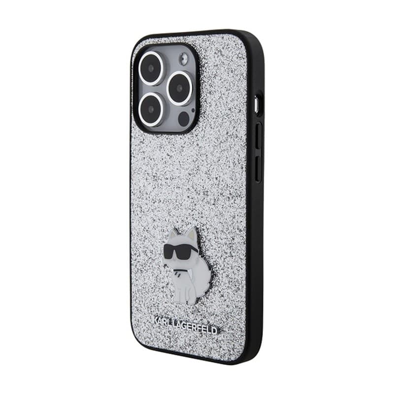 Karl Lagerfeld Fixed Glitter Choupette Logo Metal Pin - Case iPhone 15 Pro Max (silver) - 2