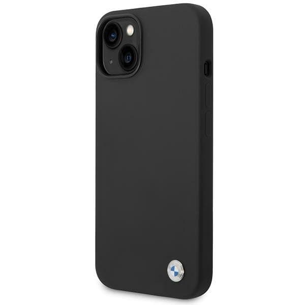 BMW Liquid Silicone Case Metal Logo for iPhone 14 (Black) - 2