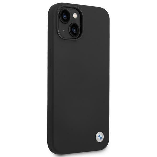BMW Liquid Silicone Case Metal Logo for iPhone 14 (Black) - 4