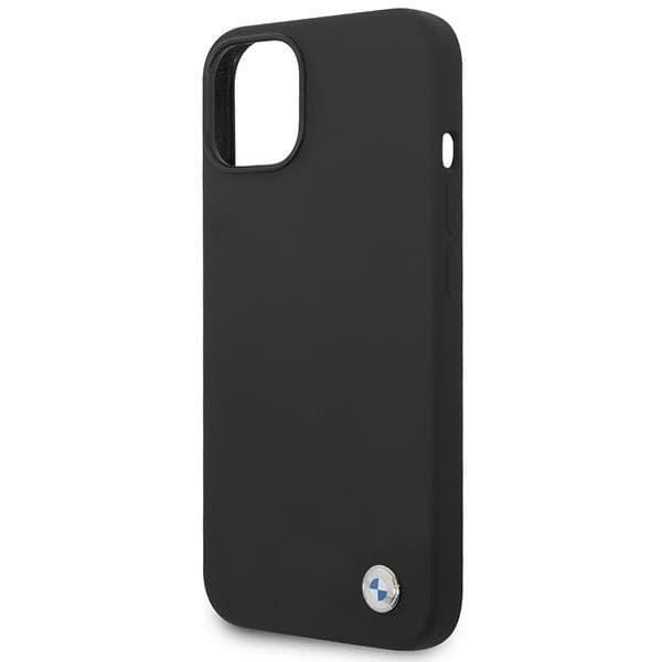 BMW Liquid Silicone Case Metal Logo for iPhone 14 (Black) - 6