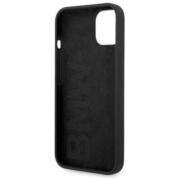 BMW Liquid Silicone Case Metal Logo for iPhone 14 (Black) - 7