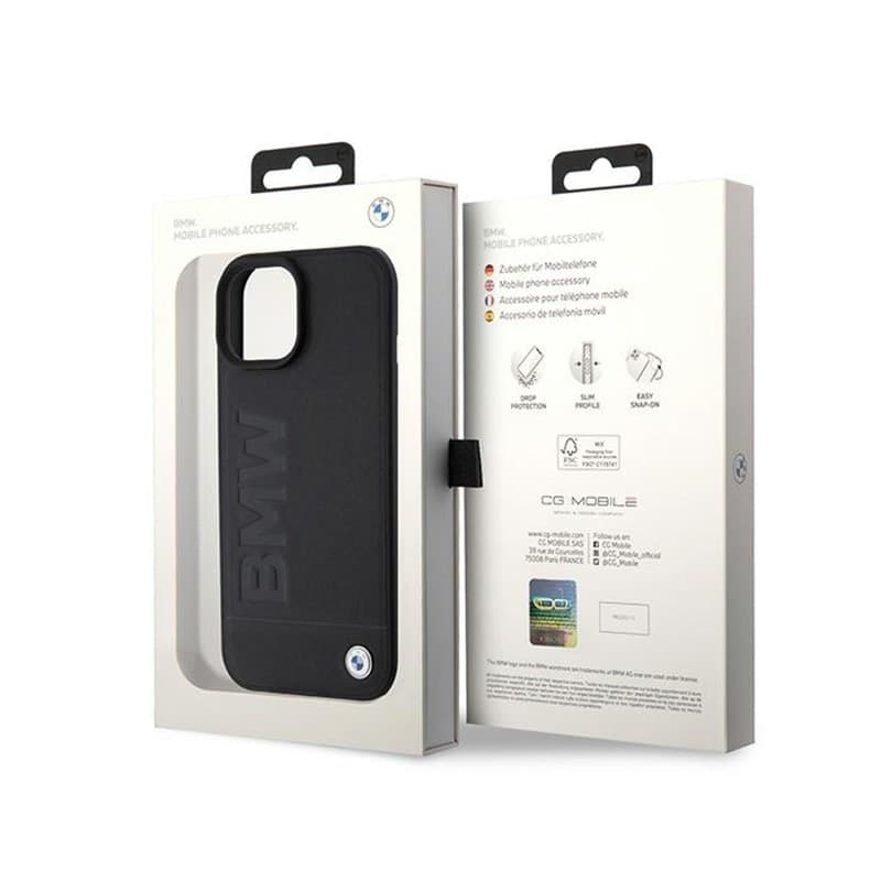 BMW Leather Hot Stamp MagSafe - iPhone 15 Case (Black) - 8