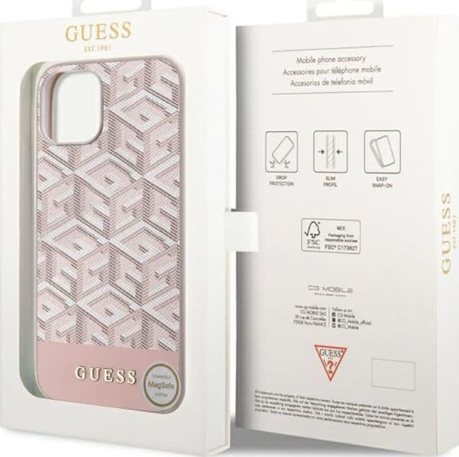 Guess GCube Stripes MagSafe - Case for iPhone 14 Plus (Pink) - 8