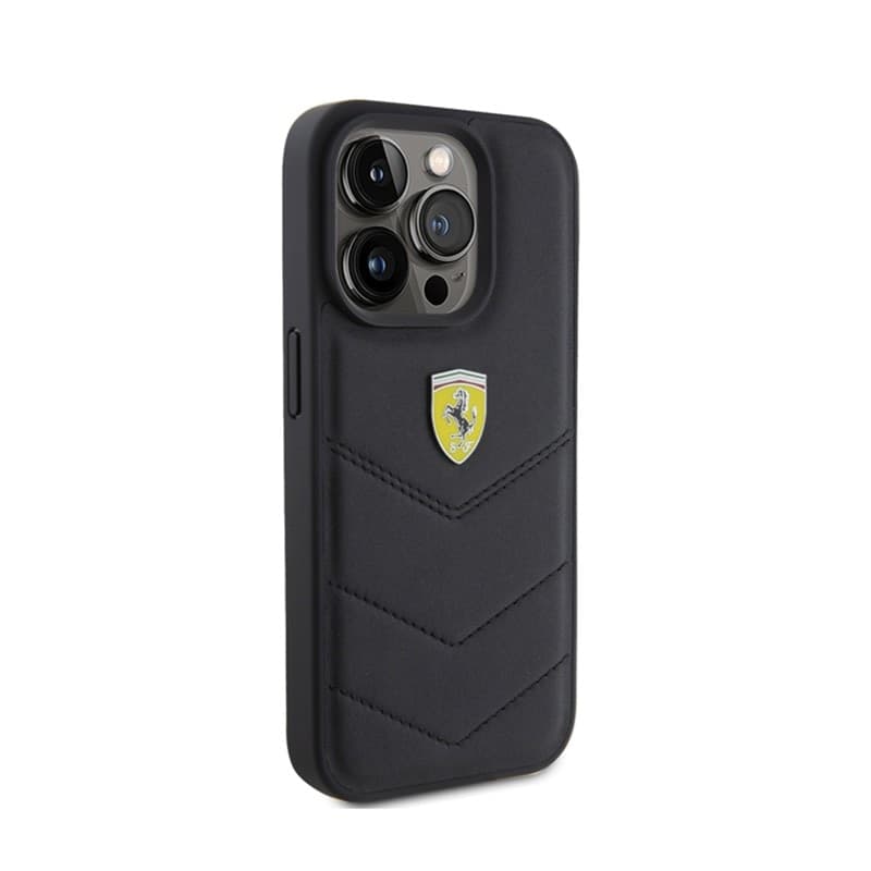 Ferrari Quilted Metal Logo - Case for iPhone 15 Pro (Black) - 4