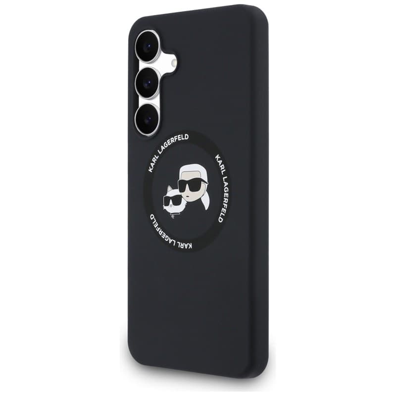 Karl Lagerfeld Silicone Karl & Choupette Heads MagSafe – Case Samsung Galaxy S25 FE (black) - 2
