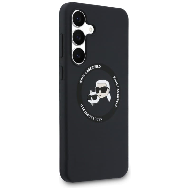 Karl Lagerfeld Silicone Karl & Choupette Heads MagSafe – Case Samsung Galaxy S25 FE (black) - 4