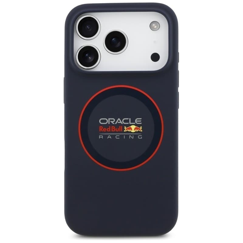 Custodia MagSafe in silicone con anello rosso Red Bull per iPhone 17 Pro (blu navy) - 3