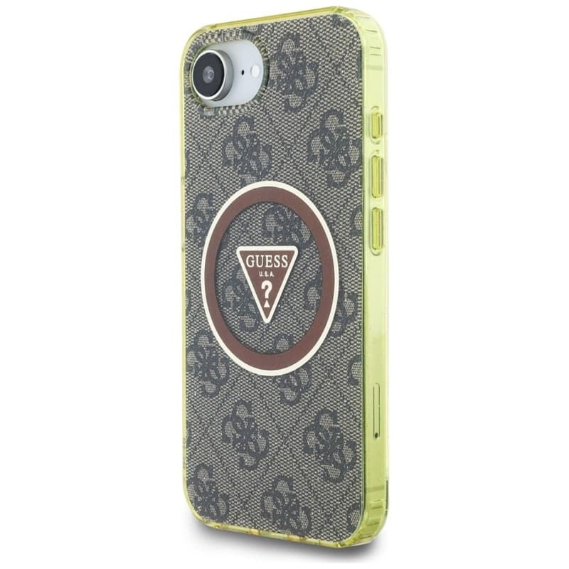 Guess IML Metal Glitter 4G Circle Triangle MagSafe - Case for iPhone 16e (brown) - 2