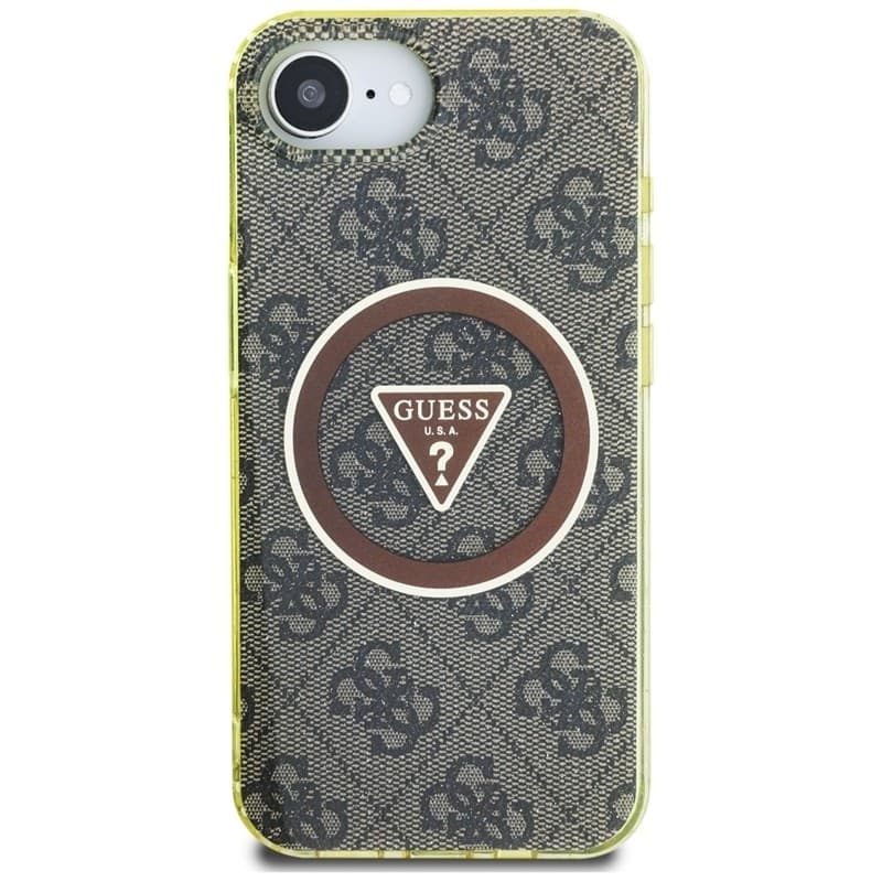Guess IML Metal Glitter 4G Circle Triangle MagSafe - Case for iPhone 16e (brown) - 3