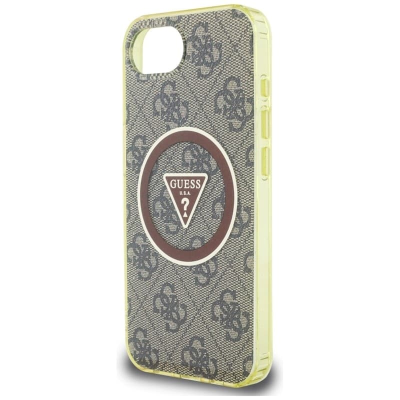 Guess IML Metal Glitter 4G Circle Triangle MagSafe - Case for iPhone 16e (brown) - 6