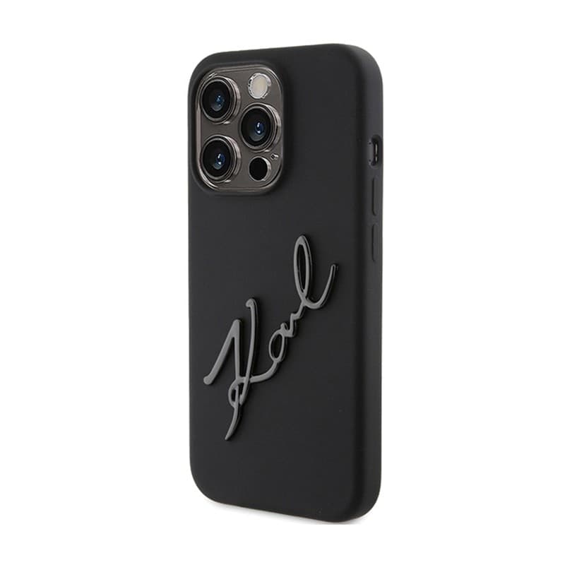 Karl Lagerfeld Silicone Karl Script - iPhone 15 Pro Case (Black) - 2