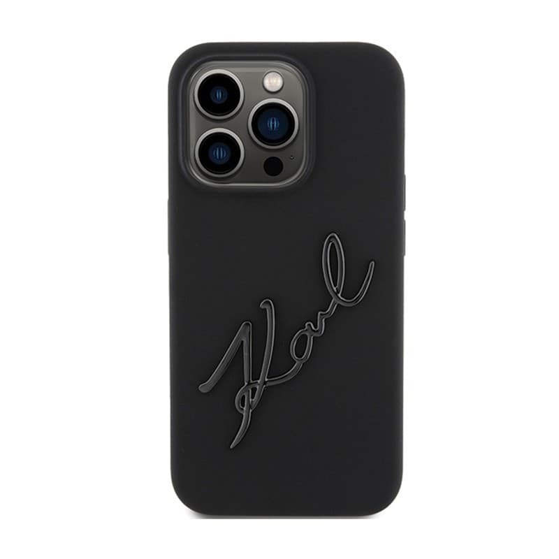 Karl Lagerfeld Silicone Karl Script - iPhone 15 Pro Case (Black) - 3