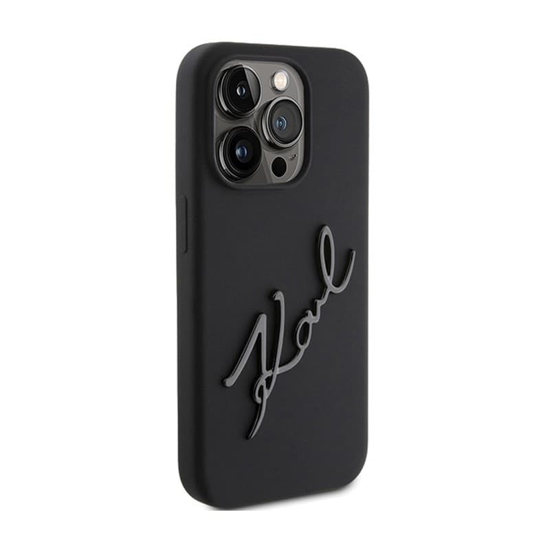 Karl Lagerfeld Silicone Karl Script - iPhone 15 Pro Case (Black) - 4