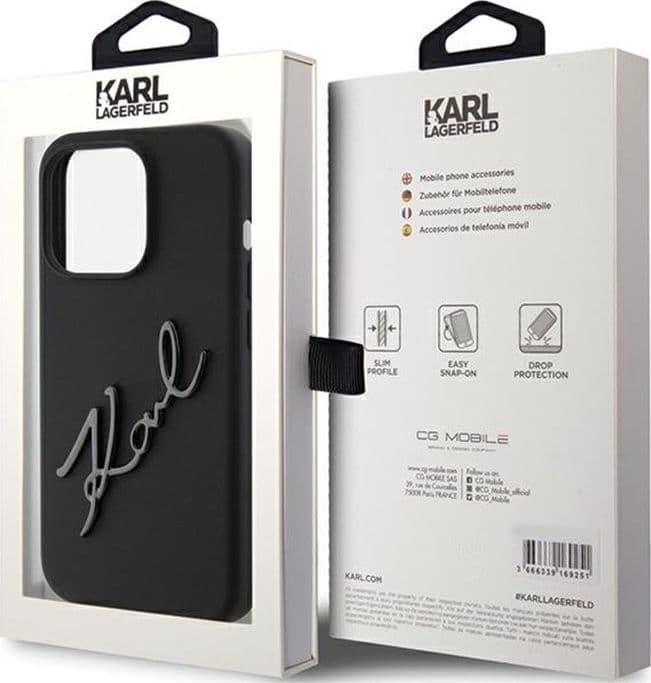 Karl Lagerfeld Silicone Karl Script - iPhone 15 Pro Case (Black) - 8