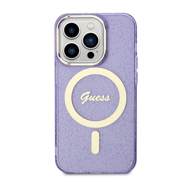 Guess Glitter Gold MagSafe - Case for iPhone 14 Pro (Purple) - 3