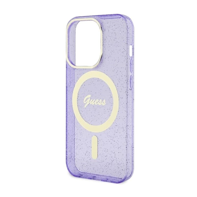 Guess Glitter Gold MagSafe - Case for iPhone 14 Pro (Purple) - 6