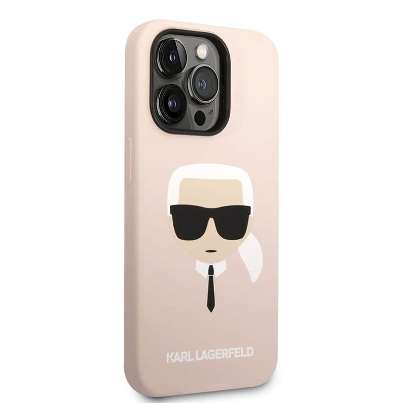 Karl Lagerfeld Silicone Ikonik Karl's Head MagSafe - Case for iPhone 14 Pro (Pink) - 3