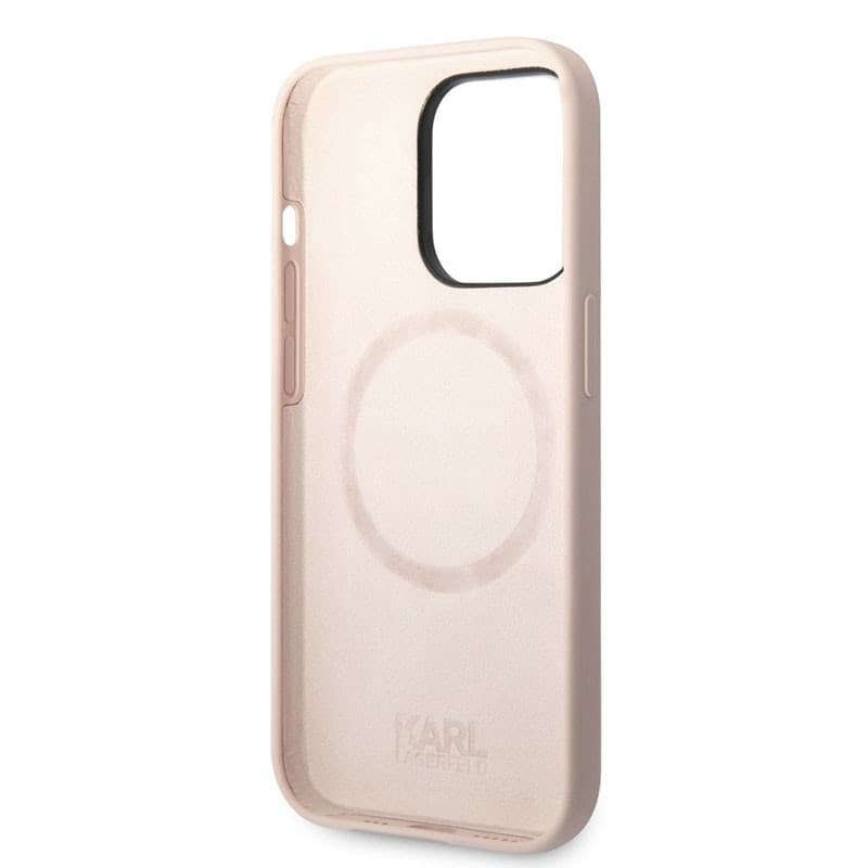 Karl Lagerfeld Silicone Ikonik Karl's Head MagSafe - Case for iPhone 14 Pro (Pink) - 5