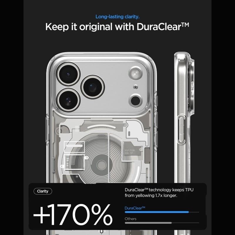 Spigen Ultra Hybrid Mag MagSafe - Custodia per iPhone 18 Pro / 17 Pro (Zero One Natural Titanium) - 6