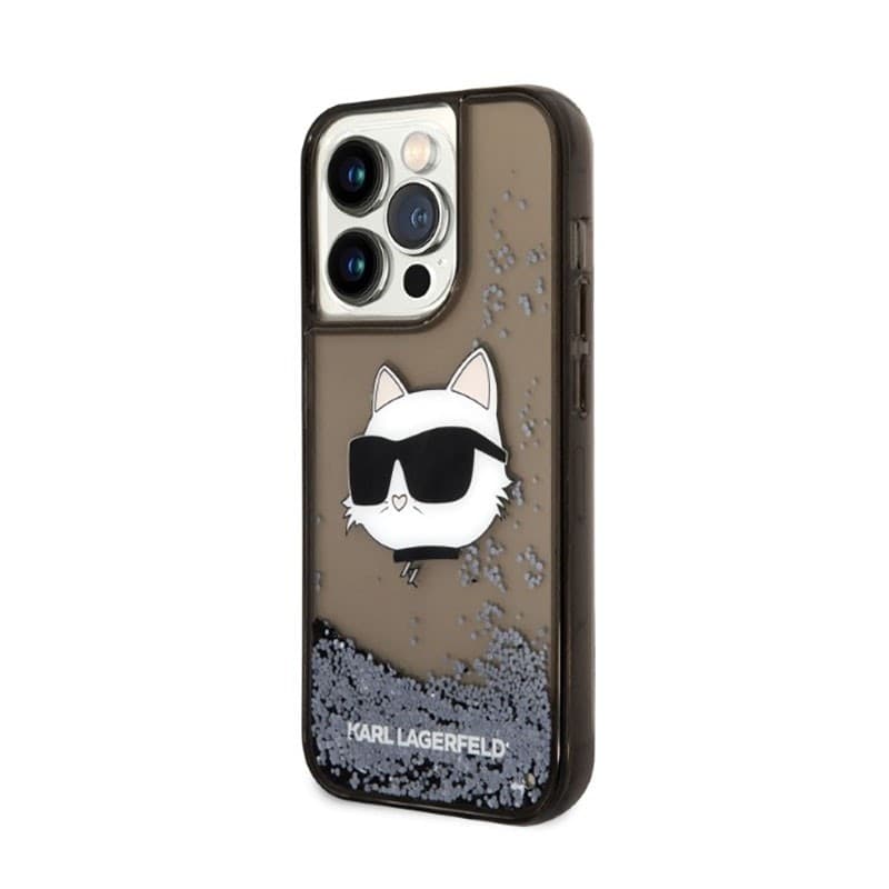 Karl Lagerfeld Liquid Glitter NFT Choupette Head - Case for iPhone 14 Pro (Black) - 2