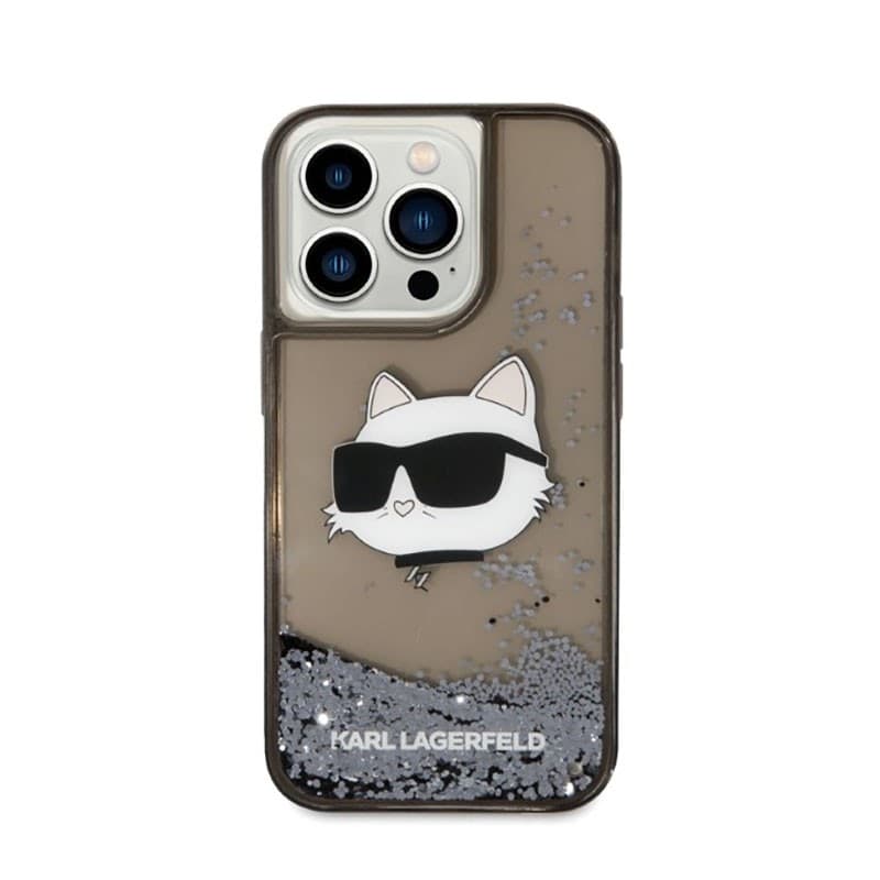 Karl Lagerfeld Liquid Glitter NFT Choupette Head - Case for iPhone 14 Pro (Black) - 3