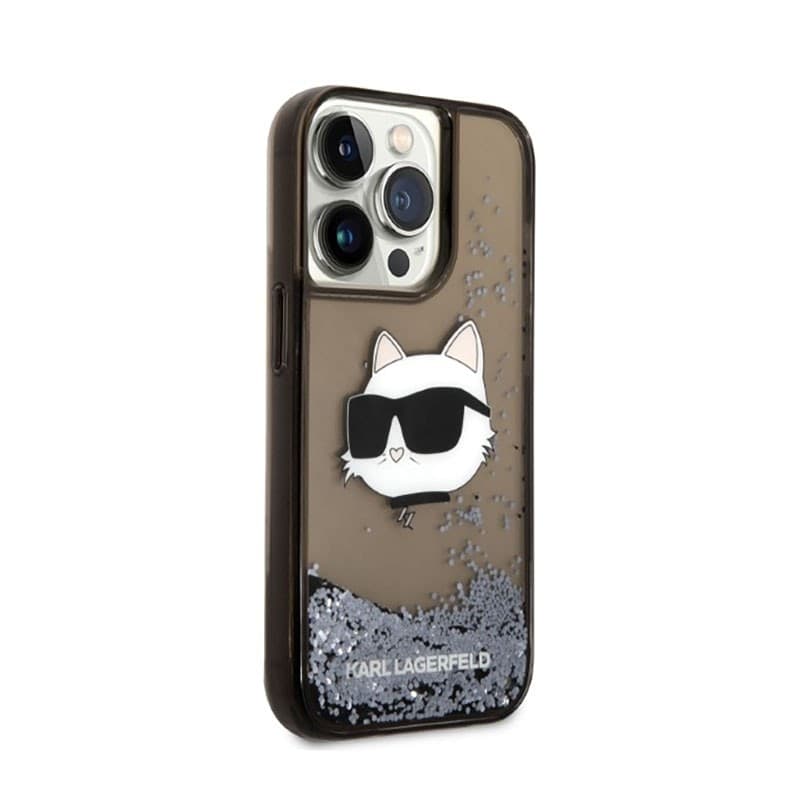 Karl Lagerfeld Liquid Glitter NFT Choupette Head - Case for iPhone 14 Pro (Black) - 4