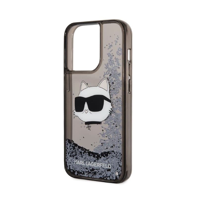 Karl Lagerfeld Liquid Glitter NFT Choupette Head - Case for iPhone 14 Pro (Black) - 6