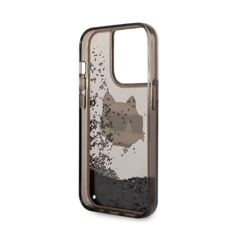 Karl Lagerfeld Liquid Glitter NFT Choupette Head - Case for iPhone 14 Pro (Black) - 7