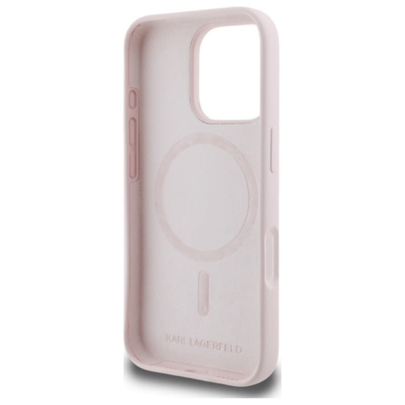 Karl Lagerfeld Silicone Double Heads Print MagSafe - Case iPhone 16 Pro (pink) - 7