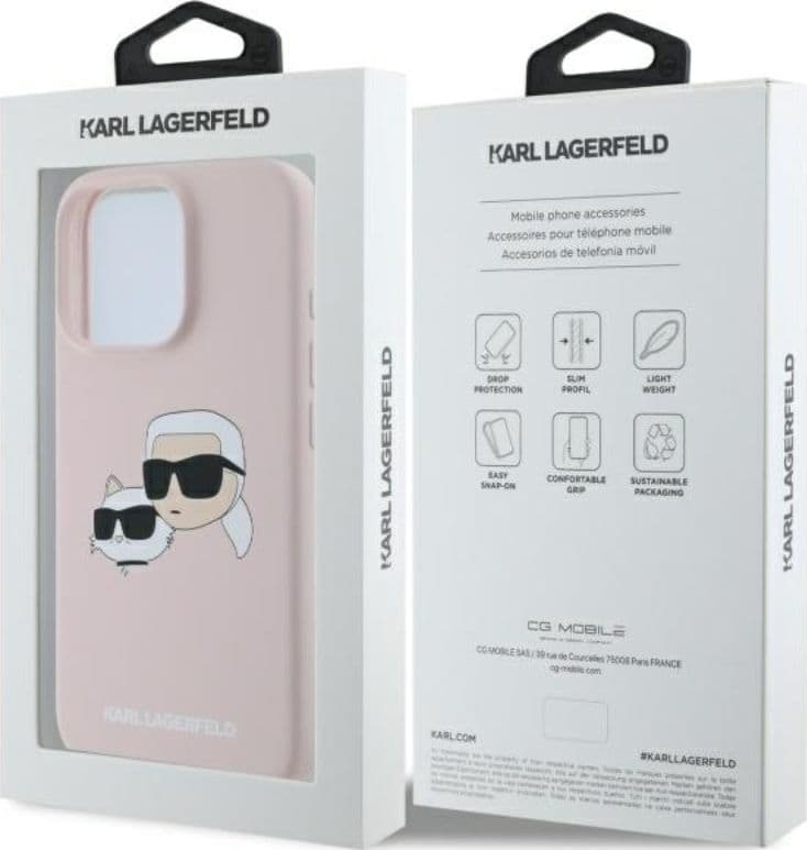 Karl Lagerfeld Silicone Double Heads Print MagSafe - Case iPhone 16 Pro (pink) - 8