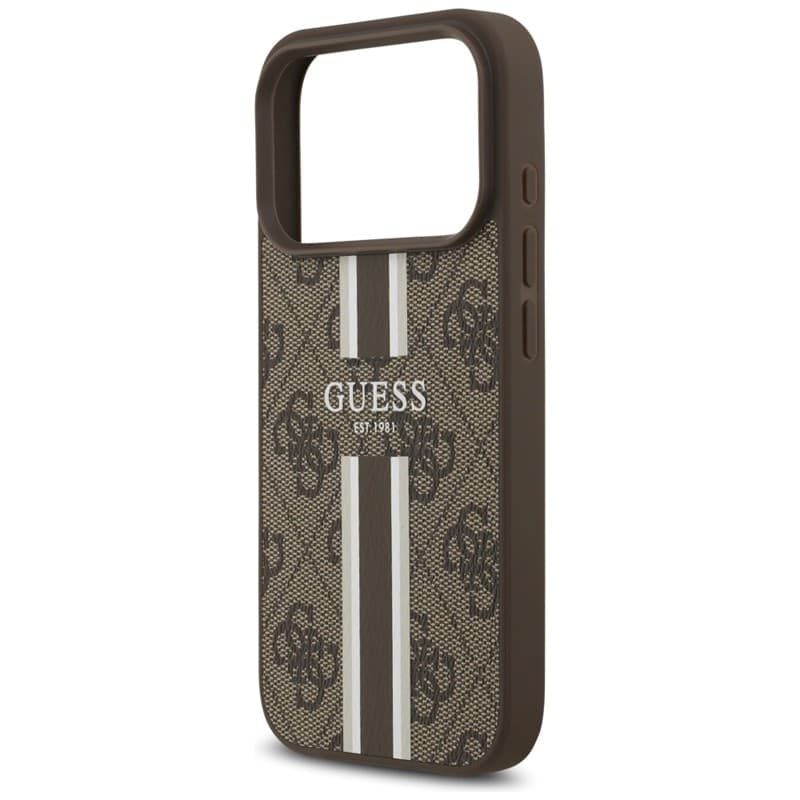Guess 4G Printed Stripes MagSafe - Case iPhone 17 Pro (brown) - 6