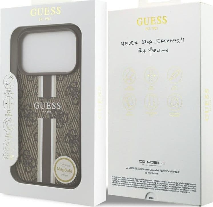 Guess 4G Printed Stripes MagSafe - Case iPhone 17 Pro (brown) - 8
