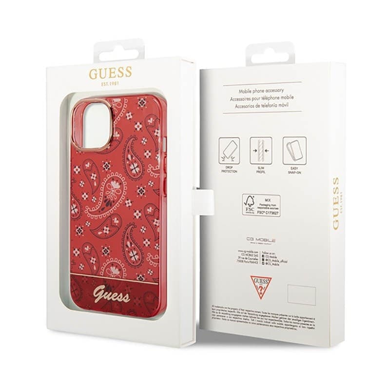 Guess Bandana Paisley - Case for iPhone 14 Plus (red) - 8