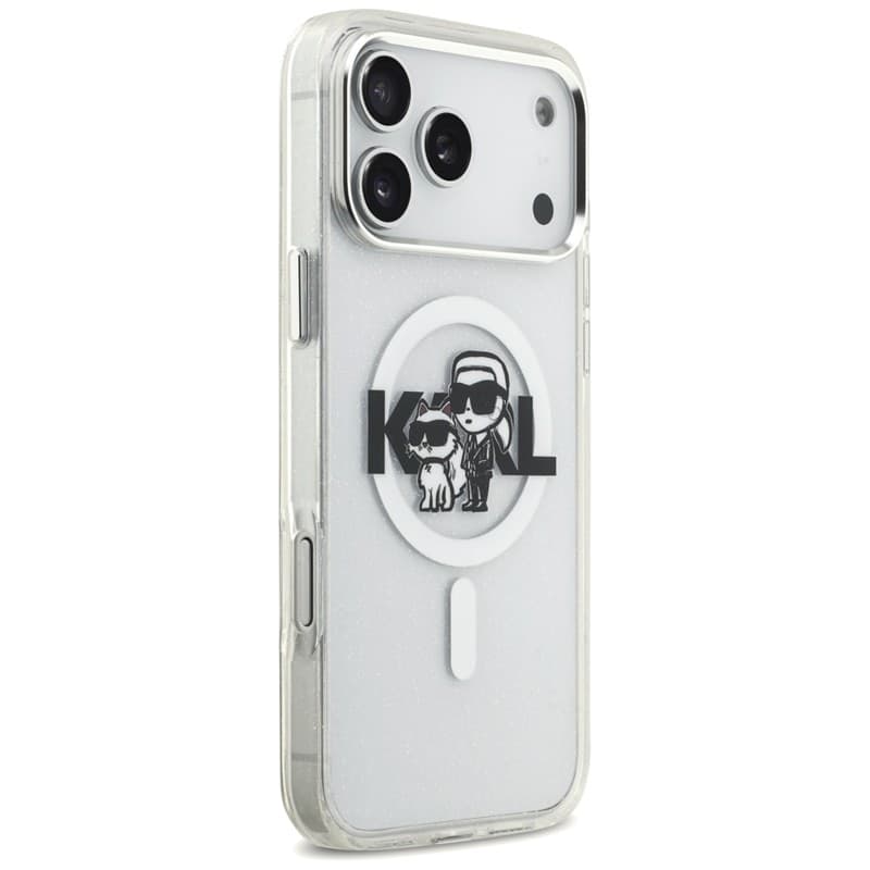 Karl Lagerfeld IML Glitter Karl & Choupette Sketch Logo MagSafe - Case for iPhone 17 Pro Max (transparent) - 4